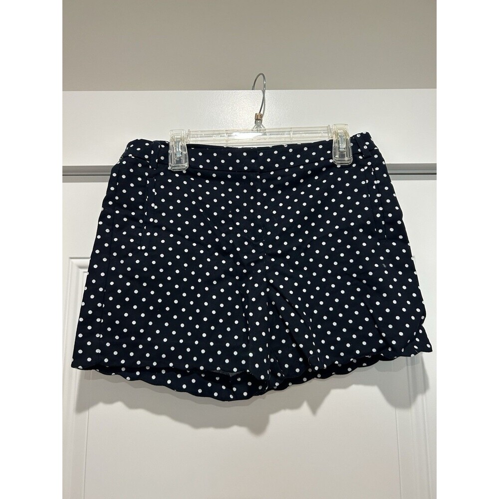 Anne Klein Women’s Sz 8 Blue White Polka Dot Chino Casual Summer Modest Shorts